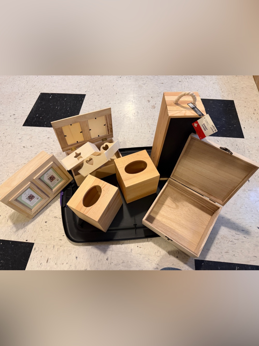 Assorted Natural Wood Decorative Boxes - Multipack